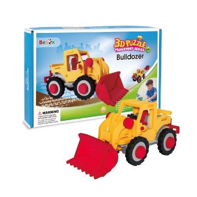 China Educational Colorful Bulldozer 3D Puzzle Educational Kids Game DIY Toys for sale