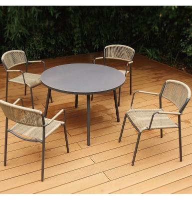 China Modern Outdoor Rope Furniture Dining Garden Rope Chair Set Rope Garden Furniture for sale