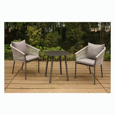 China Modern Garden Rope Chair Bistro Set Outdoor Coffee Table Furniture for sale