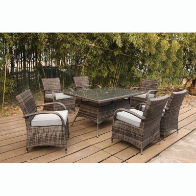 China Modern Rattan Wicker Garden Furniture Set Outdoor Dining Set for sale