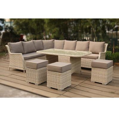 China Modern Rattan Gray Garden Sofa Set Outdoor Furniture Garden Patio Wicker Rattan Sofa Furniture for sale