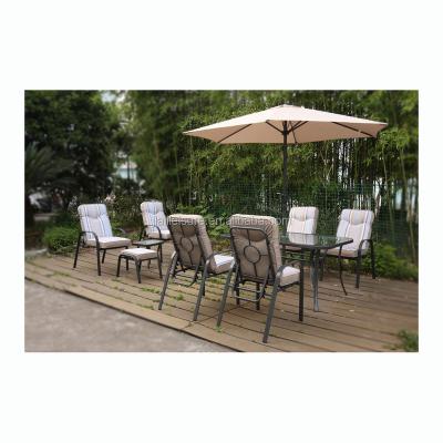 China Cherish Garden Outdoor Furniture 11pcs Modern Adjustable Back Padded Chair Dining Set for sale