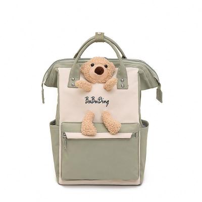 China With Bear Portable Decoration Factory Wholesale Price Nylon Baby Diaper School Backpack With Portable Handle for sale