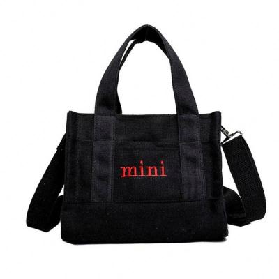 China Fashion/Shoulder Custom Made High Quality Causal Tote Bag With Shoulder Strap Logo Snap Button Canvas Mini for sale