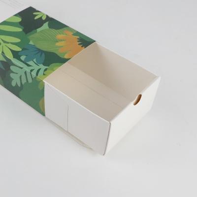 China Colorful Custom Printing Cardboard Drawer Box Slip Gift Box Beauty Skin Care Packaging Box Recyclable For Cosmetic Skin Care for sale