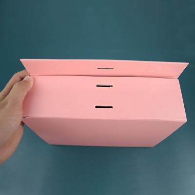 China Luxury Recycled Materials Cardboard Wholesale Gift Box Box With Changeable Ribbon And Magnetic Closure Folding Big Pink Gift Box Set for sale