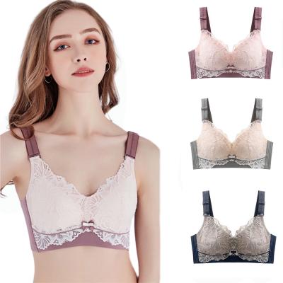 China QUICK DRY manufacturer can directly customize large size bras lace up latex breast pad plus size women's underwear for sale