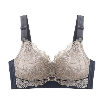 China Hot Selling High Quality QUICK DRY Floral Women Plus Wireless Bra Big Size Ladies Push Up Bra Lace Design New for sale