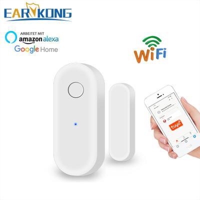 China Tuya Smart Wireless Window Sensor Real-time APP Alarm Compatible with Alexa Google Assistant Wifi Smart Door Sensor for sale