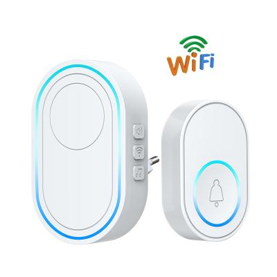 China Intelligent Wireless Doorbell Strobe Tuyasmart app 58 sound compatible 433MHz wireless detectors Wifi Doorbell Alarm System for sale