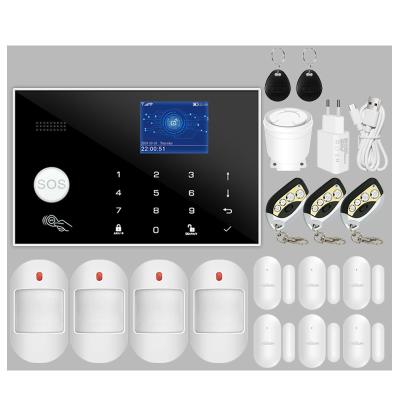 China Home Burglar Alarm Wireless & Wired Detector RFID TFT Touch Keyboard 11 Languages 433MHz Compatible Alexa Wifi GSM Alarm System for sale