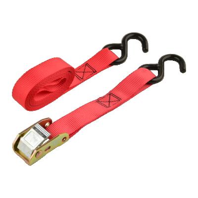 China Hot Selling Car Or Motorcycle High Cam Quality CE 1Inch GS Polyester Buckle Tie Down Straps With S Hook for sale