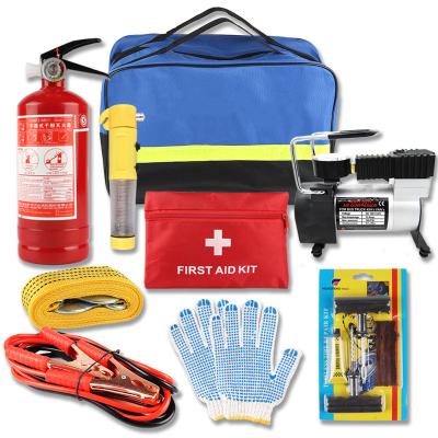 China Auto Emergency Tool Roadside Car Emergency Kit Survival Kit With Warning Triangle Car Tools 34*14*25 for sale