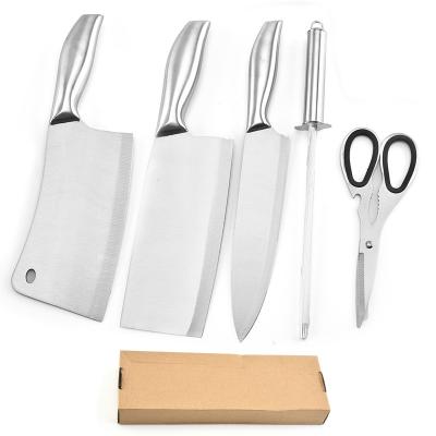 China Sustainable Kitchen Stainless Steel Kitchen Knife Set Six-piece Household Gift Knife Set for sale