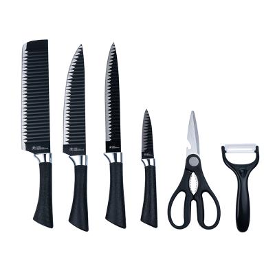 China The direct stocked stainless steel multi-functional non-slip chef's knife kitchen factory sliced ​​knife set of 6 pieces for sale