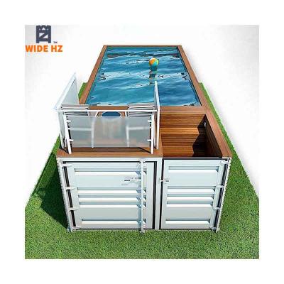 China Factory Sale Modern 20FT 40FT Portable Above Ground Surfable Shipping and Cargo Container Swimming Pools USA for sale