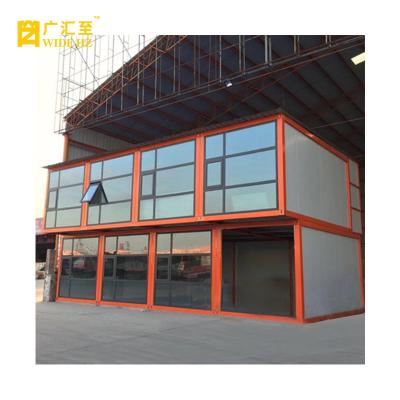 China modern modular prefab container housing prices glass wall modern mobile prefab container house for sale