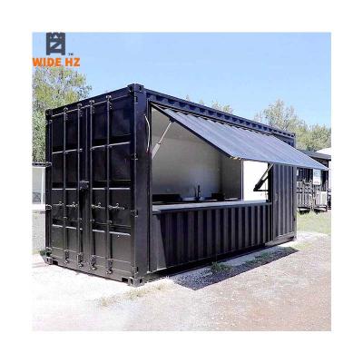 China Modern 20ft Prefab Coffee Kiosk Shipping Container Cafe Prefab Shipping Container Bar Food Kiosk Container Beach Restaurant for sale