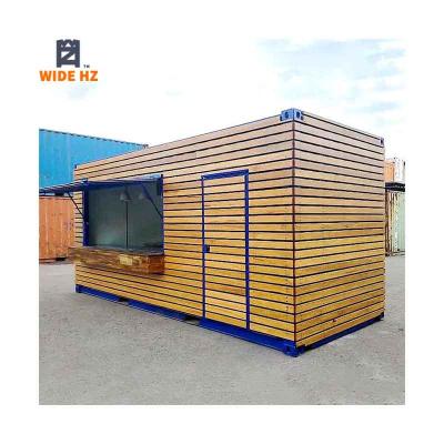 China Modern shipping container cafe kitchen restaurant with exterior timber facade prefab cafe kiosk design for sale for sale