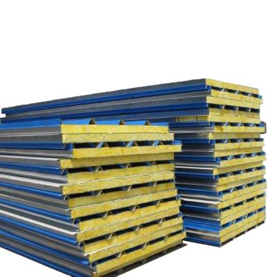 China High Quality Fireproof Insulated Office Building Construction Material Rock Wool Sandwich Panel for sale