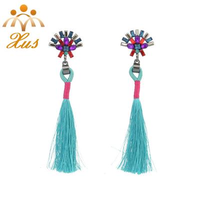 China BOHEMIA 2021 Trendy Crystal Tassel Drop Earring Fashion Crystal Earrings for sale