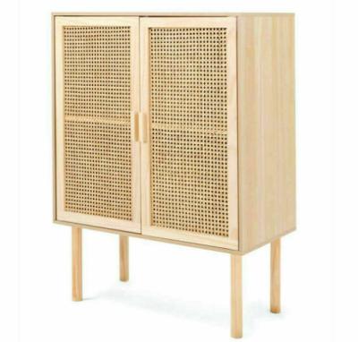 China New Rattan Adjustable Sideboard Cabinet Cane Solid Timber Wood Handmade Woven Solid Closet Leg (Other) for sale