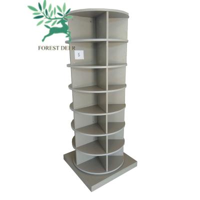 China Eco-friendly Customized Particle Board Round Rotating Shoe Rack Tower Shoe Cabinet Tower Shoe Cabinet for sale