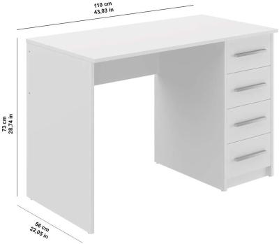 China Assembled white color computer desk Home Office table, desk particle wood board, office computer desk for sale