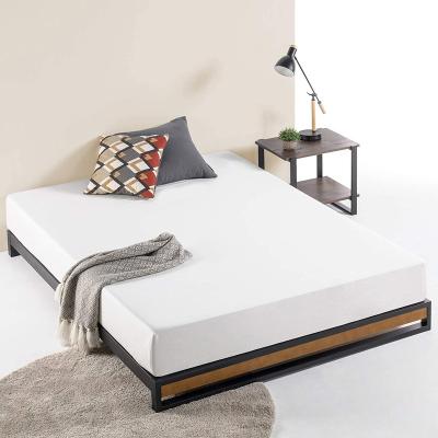 China Assembled Platform Storage Metal And Wood Frame Wooden Bed Designs Simple Panel Home Furniture For Bedroom for sale