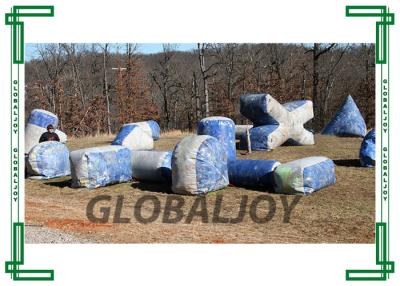 China Outdoor Inflatable Paintball Bunkers / Silk Printing Air Bunkers Balls Games for sale