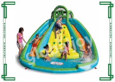 China Water Proof PVC Kids Inflatable Slide With Climbing Wall / Big Pool for sale