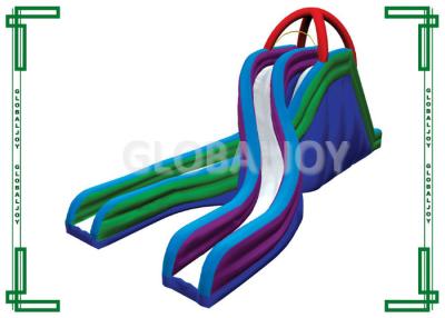 China Giant Inflatable Backyard Water Slides With Double Lane / Inflatable Slide For Pool for sale