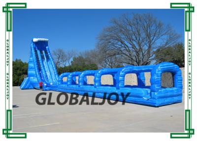 China Outdoor big inflatable blue crush water slide Fire-Resistant pipeline slide for sale