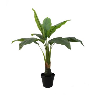 China Environmental Friendly Simulation Artificial Plants 100CM 15 Leaf Green Cordyline Tree With Pot Decoration For Outdoor Indoor Home for sale