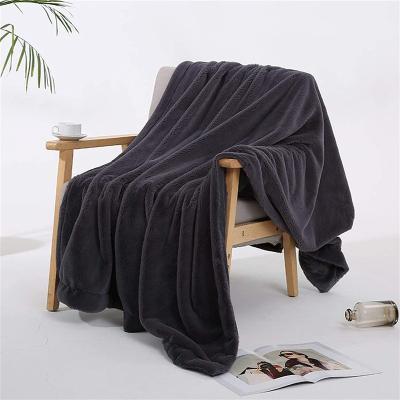 China Sustainable Custom Other Plain Super Soft Rabbit Throw Sofa Cover Blankets Polyester Fleece Double Layer Covers For Winter for sale