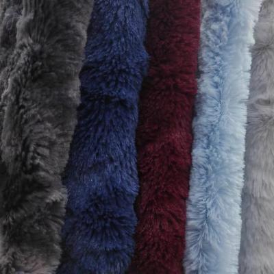 China Newest Design Home Textiles Plain Tear-Resistant Color 100% Polyester Knit Fabric Customizable One Sided Rabbit Fur Fabric for sale