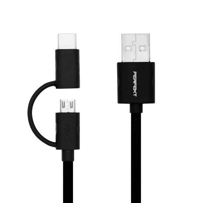 China Mobile Phone USB To Micro B+Type-C Cable 1.2m for sale