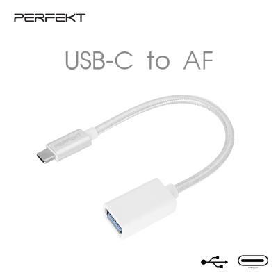 China Fast Shipping Aluminum Type C To USB 3.0 Adapter With Silver Braided Cable for sale