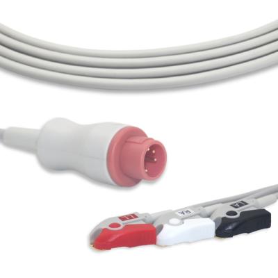 China Bionet BM3 3/AHA Fixed-pinch ecg soft cable for sale