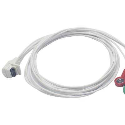 China Mortara H3 ECG Holter Soft Cable Fixed-break AHA 5 leads ecg cable for sale