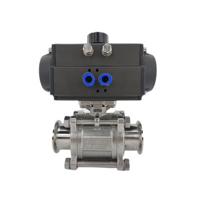 China Sanitary Food 2 Way Stainless Steel Trigger Roller Ball Valve Pneumatic Ball Valve for sale