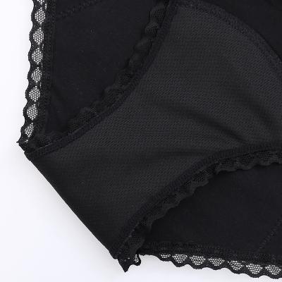 Chine Culottes menstruelles de conception de dentelle de mode plus les culottes antibactériennes molles de période de femmes de taille culottes de période de 4 couches à vendre