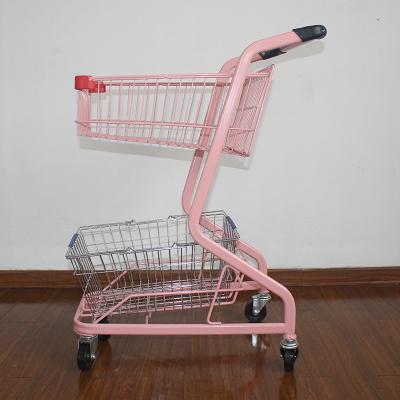 China Good Quality Universal Metal Supermarket Eco - Friendly Storage Shopping Cart for sale