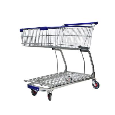 China Factory direct marketing Original Mini Shopping Cart Wholesale Export Double-layer Tieyi Simulation Shop Eco-friendly Single Trolley for sale