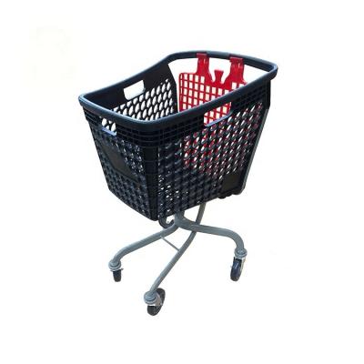 China Supermarket Metal Shopping Trolley Eco-friendly High Quality Plastic Customized Trolley for sale