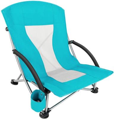 China Single Seat Folding Low Back Beach Chair For Camping With Carry Bag for sale