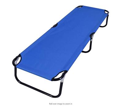 China Blue Folding Outdoor Portable Military Beach Chair Camping Bed Crib Sleeping Boosting Travel for sale