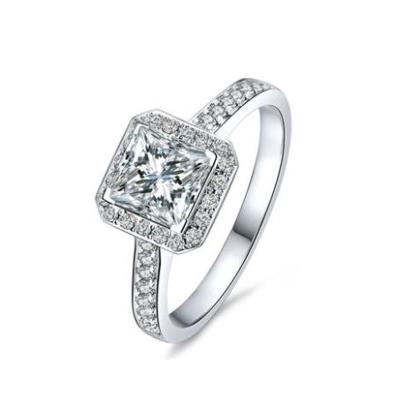 China TRENDY whole sale jewelry 14k 18k white gold solitaire moissanite diamond engagement ring for women for sale