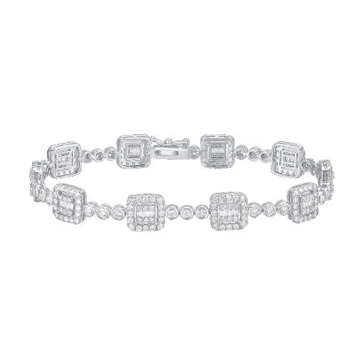 China CLASSIC Factory Wholesale Real Jewelry 18k White Gold New Arrival High Quality Diamonds Bracelet For Women for sale