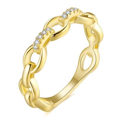 China Trendy CZ stackable rings of BAROLI simple gold nickel free finger ice silver zircon Ring Female 925 for sale